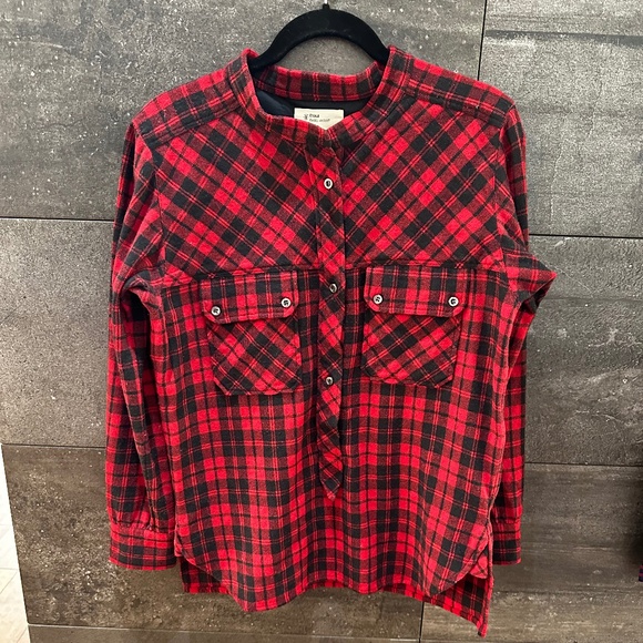 Isabel Marant Etoile red wool blend plaid shirt size 1 (S) - Picture 2 of 7